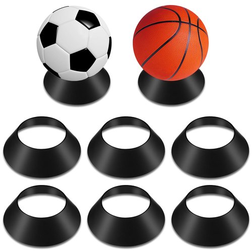 Prasacco 6 Pcs Ball Display Stand Ball Display Rack Ball Stand Holder Memorabilia Ball Pedestal Ball Holder Stand for Basketball Football Soccer Bowling Volleyball Softball