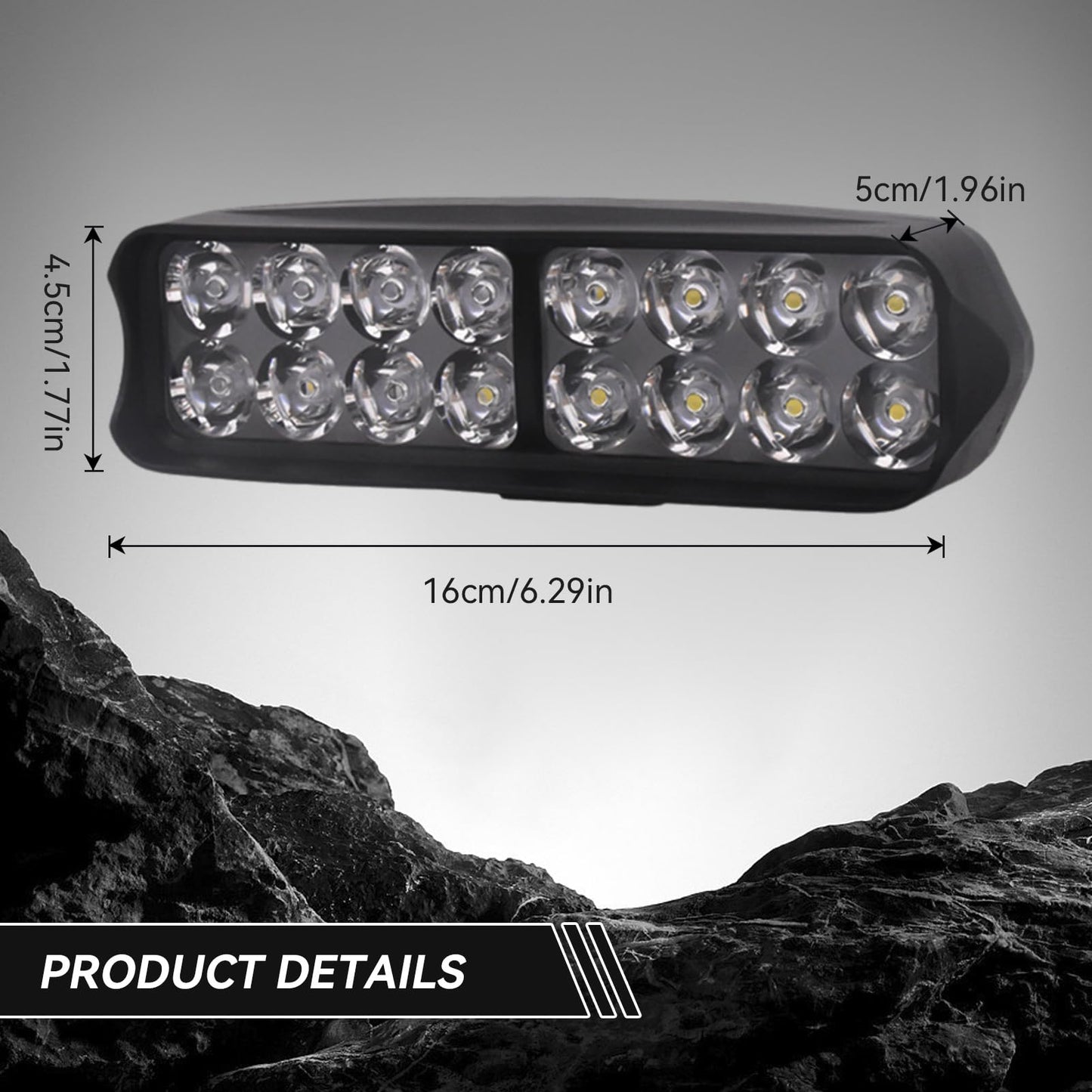 Frdhee Motorcycle LED Light, Universal High Brightness 12V-80V Electric Tricycle LED Light Headlights Conversion Light for Motorcycle, Electric Bike, Tricycle(16LED)