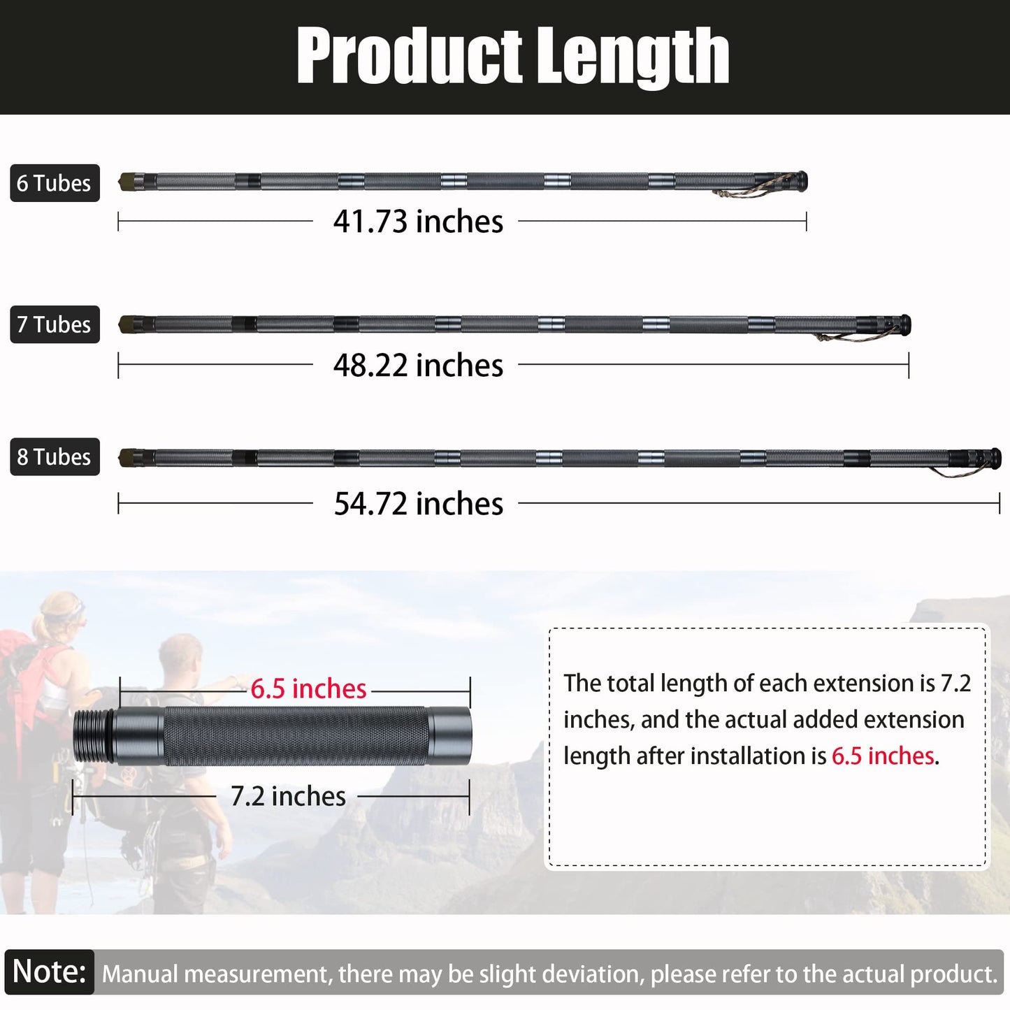 aiGear Survive Walking Hiking Stick - Outdoor Survival Hiking Staff Multitool Gear Adjustable Trekking Poles for Survival Camping Hiking 7 Tubes