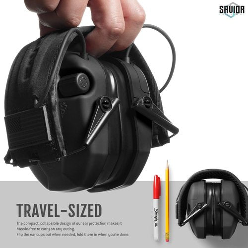 Savior Equipment Apollo Electronic Earmuffs For Shooting w/Gel Ear Pads, 24dB NRR, Noise Cancelling Ear Protection Headset