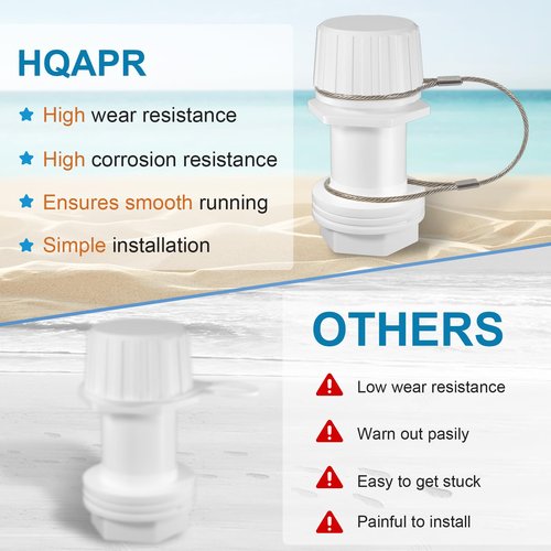 Upgraded Cooler Drain Plug Replacement Parts, Stainless Steel Threaded Drain Plug with Tethered Cap, Compatible with Igloo 50-165 Qt Coolers