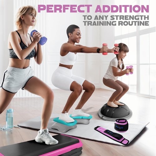 Yes4All Workout Weights Sets: Ankle Weights (1.5lbs x2) with Adjustable Strap and Neoprene Coated Dumbbell Hand Weight (2lbs x2) - for Women & Men in Jogging, Running, Aerobics, Cardio Routine