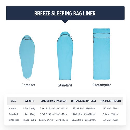 Sea to Summit Breeze Sleeping Bag Liner, Rectangular w/Pillow