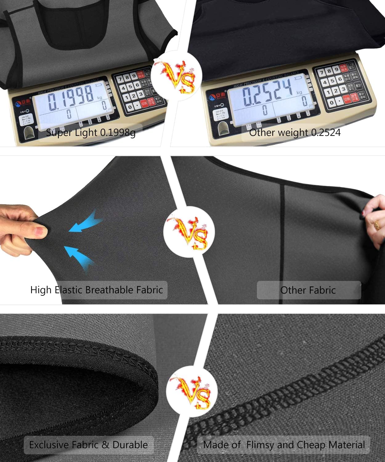NonEcho Men Neoprene Waist Trainer Sauna Vest Gym Hot Sweat Tank Top Workout Shirt Shapewear Body Shaper No Zipper
