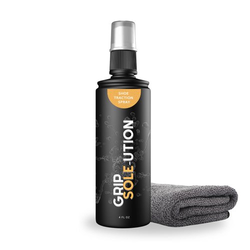 Grip Sole-ution Basketball Shoe Sole Grip Spray Spritz 4 oz - Protect Soles, Increase Traction, Cleans Rubber, Enhance Performance, Black