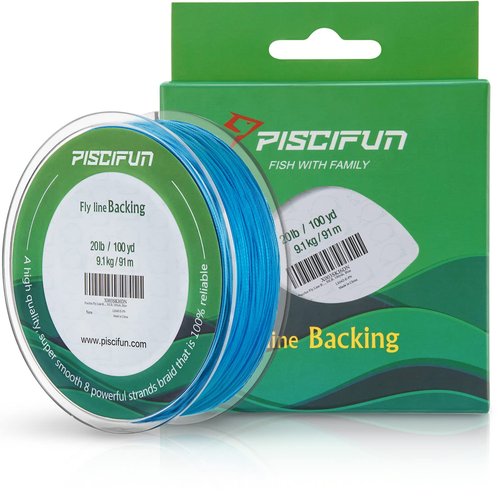 Piscifun Fishing Line Backing, Braided Fishing Backing Line, 20LB, 100yds, Blue