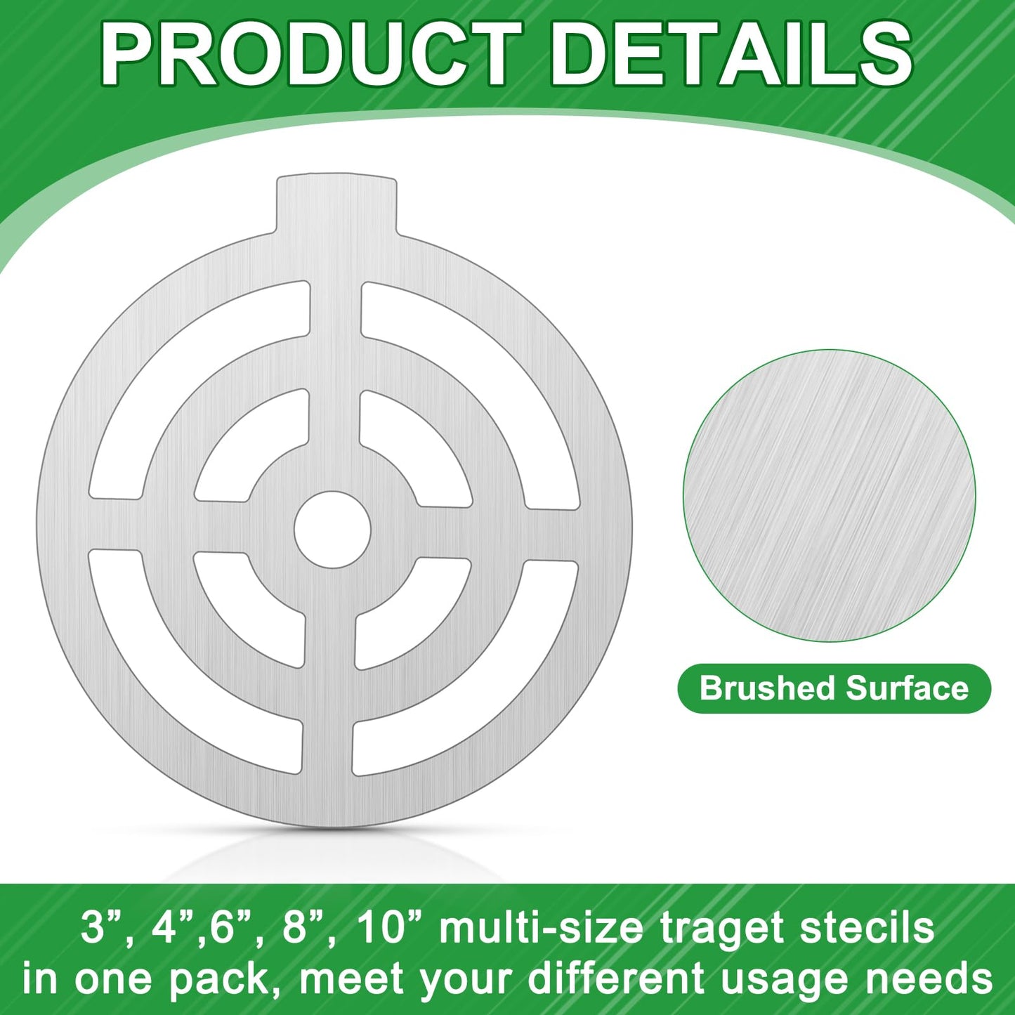 Jenaai 5 Pcs Steel Target Painting Stencils 3, 4, 6, 8, 10 Inches AR500 Steel Shooting Target Stand Kit for Shooting Targets Gong Target Painting