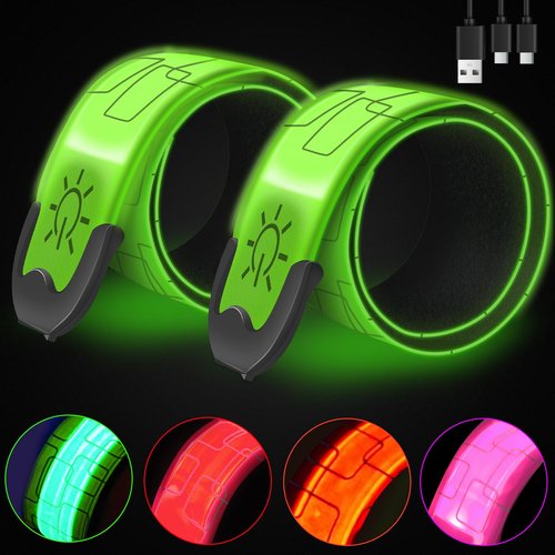 Dbhcbb Running Lights for Runners, Walking Light for Night Walking, Running Lights & Walking Light with Colors & 3 Modes, Reflective Running Gear, Running Essentials for Women or Men 2-Pack
