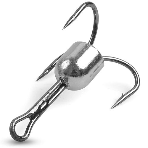 Snagging Hooks Weighted Treble Hooks,5pcs Large Weighted Treble Fishing Hooks Bunker Snag Hooks with Weight for Baitfish Trout Salmon 5/0 6/0 8/0 10/0