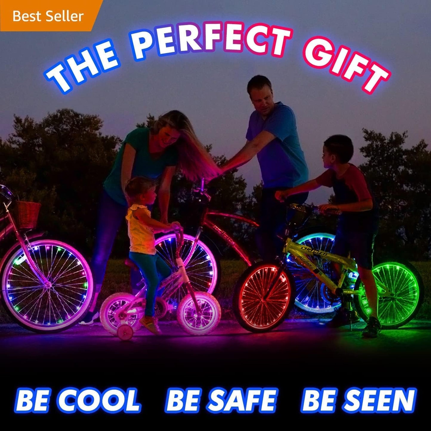 Activ Life LED Bike Wheel Lights with Batteries Included, Get 100% Brighter and Visible from All Angles for Ultimate Safety & Style (1 Tire Pack, Multicolor)