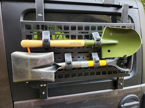 MusixiA Shovel Holder for Truck Quick Release Rubber Clamp Grip Mount Kit Fits for Roof Rack from 1"~1.9" in Diameter Tools and Equipment,Universal for Off-Road Vehicles UTVs ATVs Van Trucks 4Pcs
