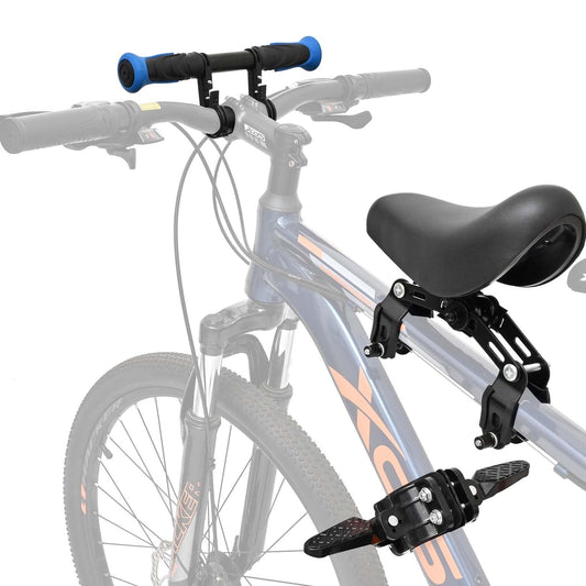 Auwey Kids Bike Seat Child Bike Seat Front Mount Toddler Bike Seat for 2-5 Years Child Bicycle Seats with Foot Pedals Compatible with All Adult Mountain Bikes