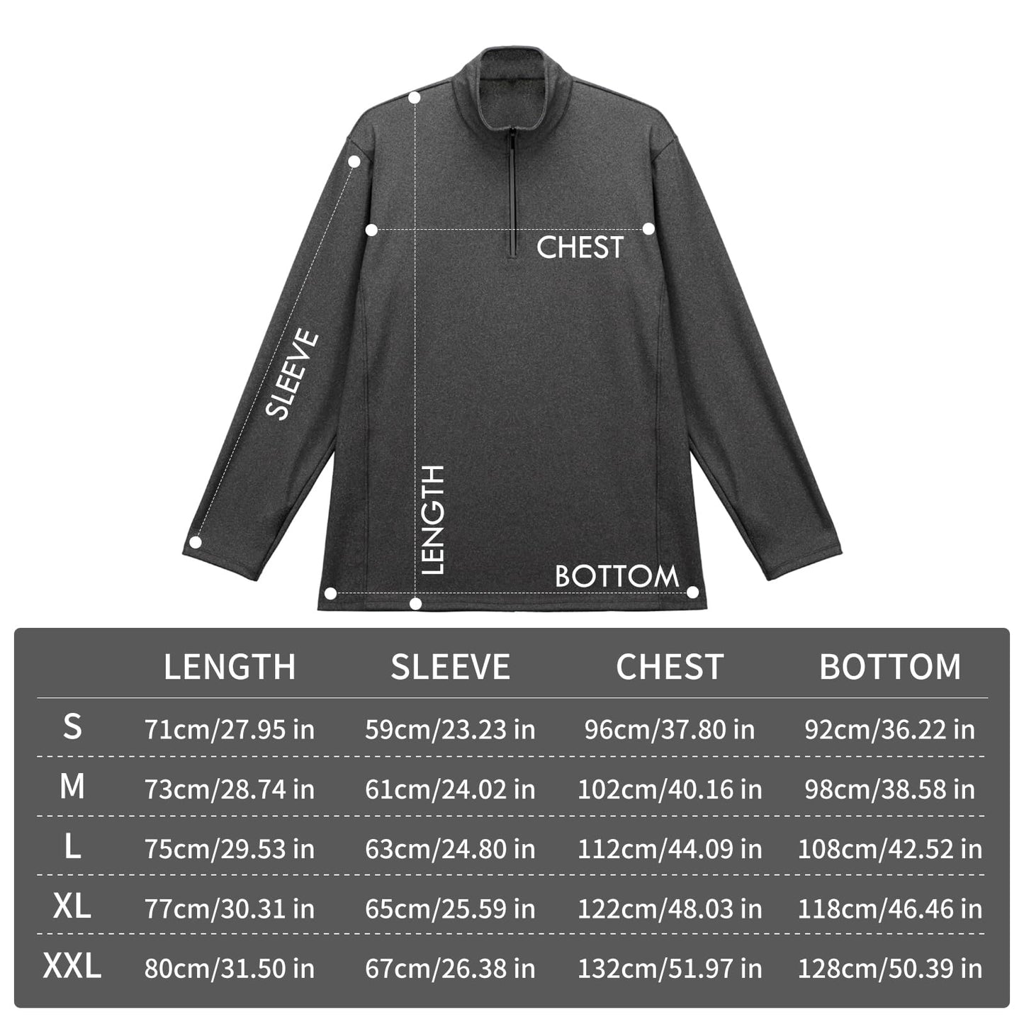 KAKU NANU Men’s Quarter Zip Pullover Athletic Long Sleeve Sweatshirt UPF 50+ Sun Shirt Quick Dry for Gym Running Golf Workout (XL, Dark Grey/Black)