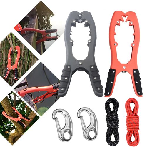 Docdciy 2 Piece Kayak Anchor Grip Clamp with 16.4ft Paracord Snap Hook, Boat Anchor Clip, Fishing Accessories for Kayak, Fisherman Anchor Clamp, Anchor Grip for Fishing