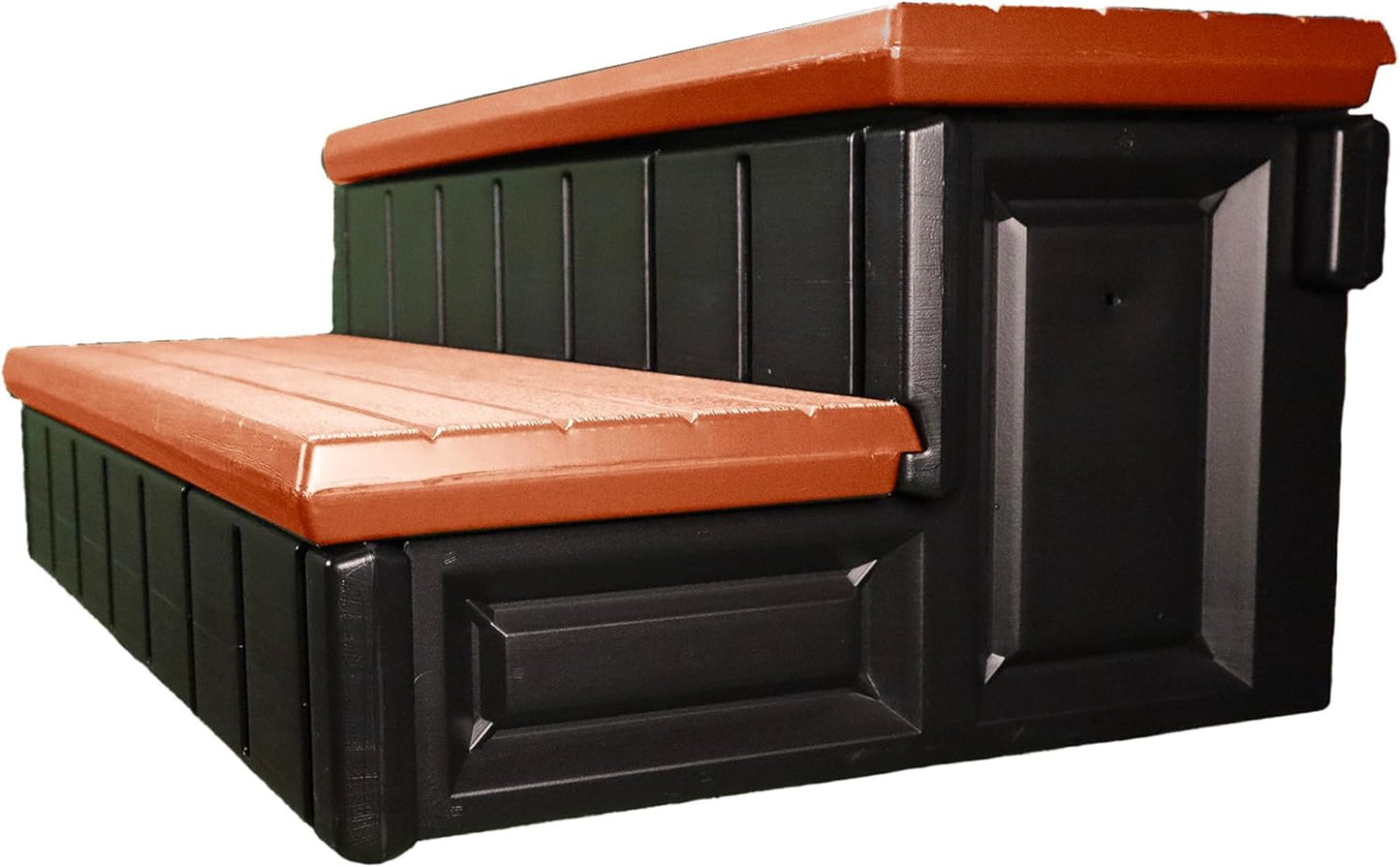 Confer Plastics Two Tier 36" Wide Deluxe Hot Tub Step. Non-Skid Spa Steps, Easy Installation, Sturdy, Long Lasting Upgrade to Your Space. Proudly Made in USA. - Espresso