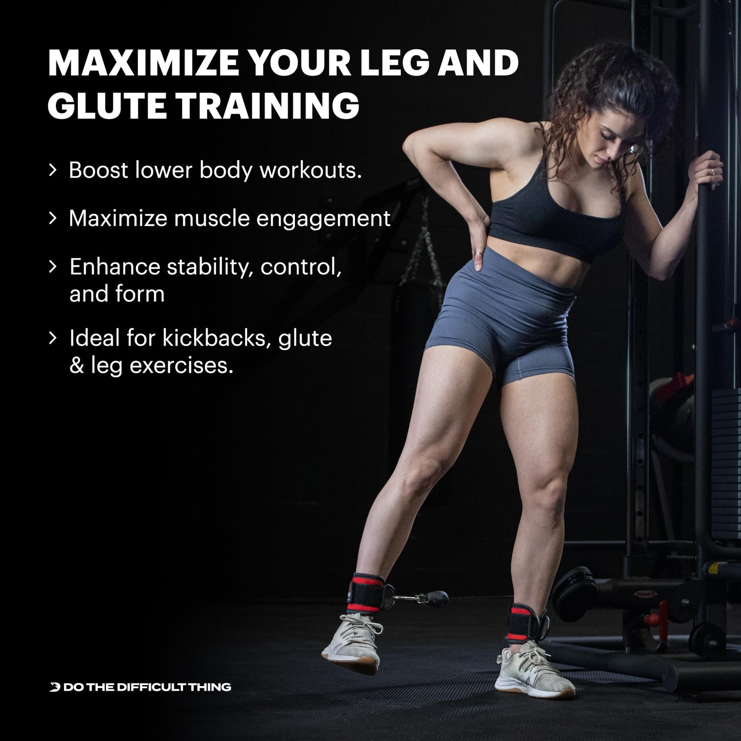 DMoose Glute Tone Bundle - Ankle Strap and Fabric Resistance Bands for Full Body Fitness