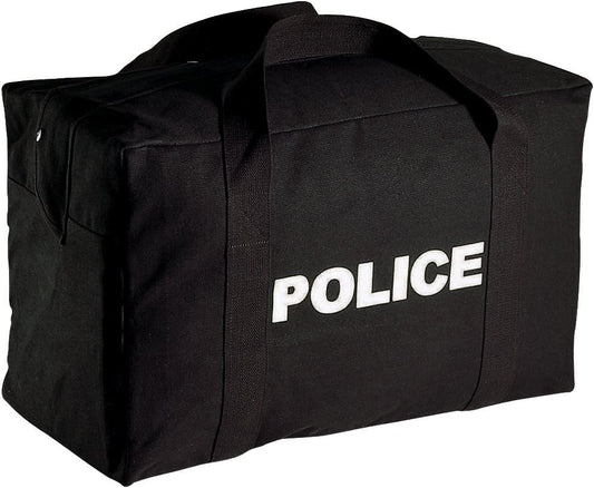 Large Black Police Gear Bag - Rothco Canvas Utility Tote for Law Enforcement