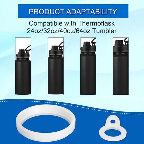 PEUTIER 21pcs Water Bottle Lid Replacement for Thermoflask 24/32/40/64oz, Water Bottle Gasket Replacement Accessories & Tweezers Silicone O Ring Seal Ring Part Compatible with Thermoflask Spout Lid