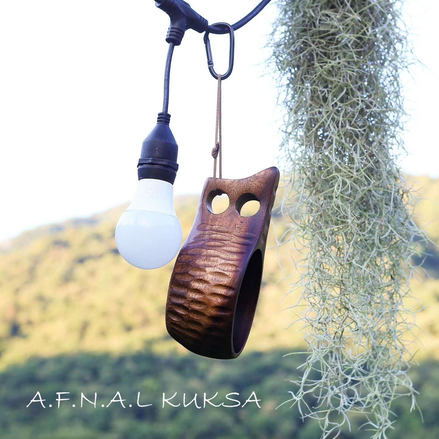 A.F.N.A.L Kuksa Camping Mug Wooden Bushcraft Handcarved Cup, Nordic Style Coffee & Hiking Kuksa, Walnut Wood, Single Hole, 6.7 oz., 6.3" x 3.8" x 2.4"