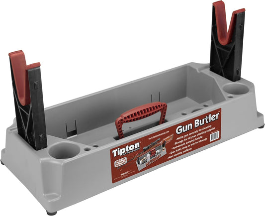Tipton Gun Butler with Non-Marring Cleaning Forks and Storage Compartments for Secure Firearm Cleaning and Maintenance Green