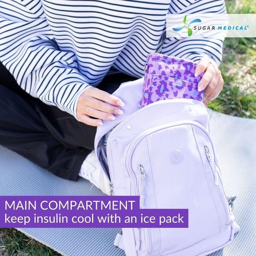 Sugar Medical Insulated Diabetes Sling Backpack | Diabetic Care Products | Diabetic Supplies Travel | Diabetes Organizer (Taylor)