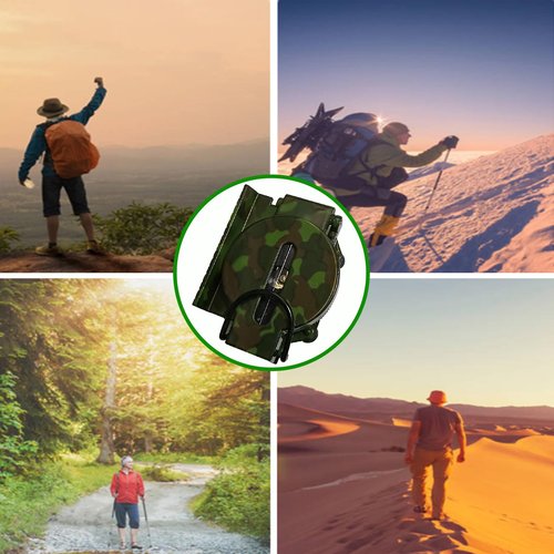 Military Compass, JYEASTZ Compass Military Grade for Hiking Survival, Waterproof Durable Boy Scout Compass Lensatic Compasses Multifunctional Outdoor Compass for Hunting Camping (Camouflage)