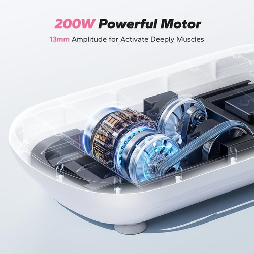 MERACH Vibration Plate Exercise Machine, Vibration Plate 440 Lbs Capacity, Bluetooth and Silicone Pedal, Stimulate Deep Fat, Vibration Plate for Lymphatic Drainage, Vibrating for Weight Loss (Pink)