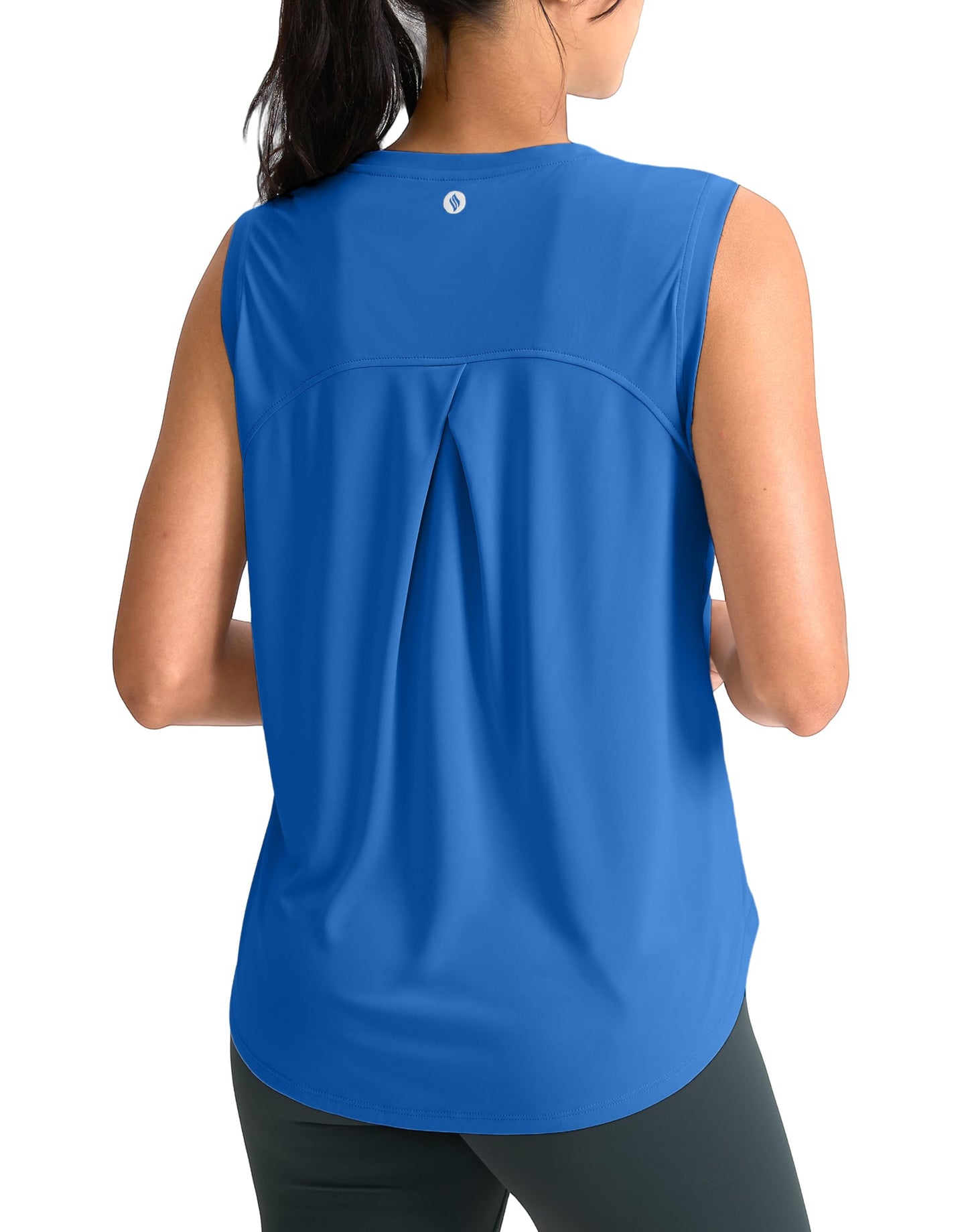 SANTINY Women's Sleeveless Workout Tops Breathable Lightweight Active Tennis Yoga Shirts Athletic Running Tank Tops for Women (Royal Blue_M)
