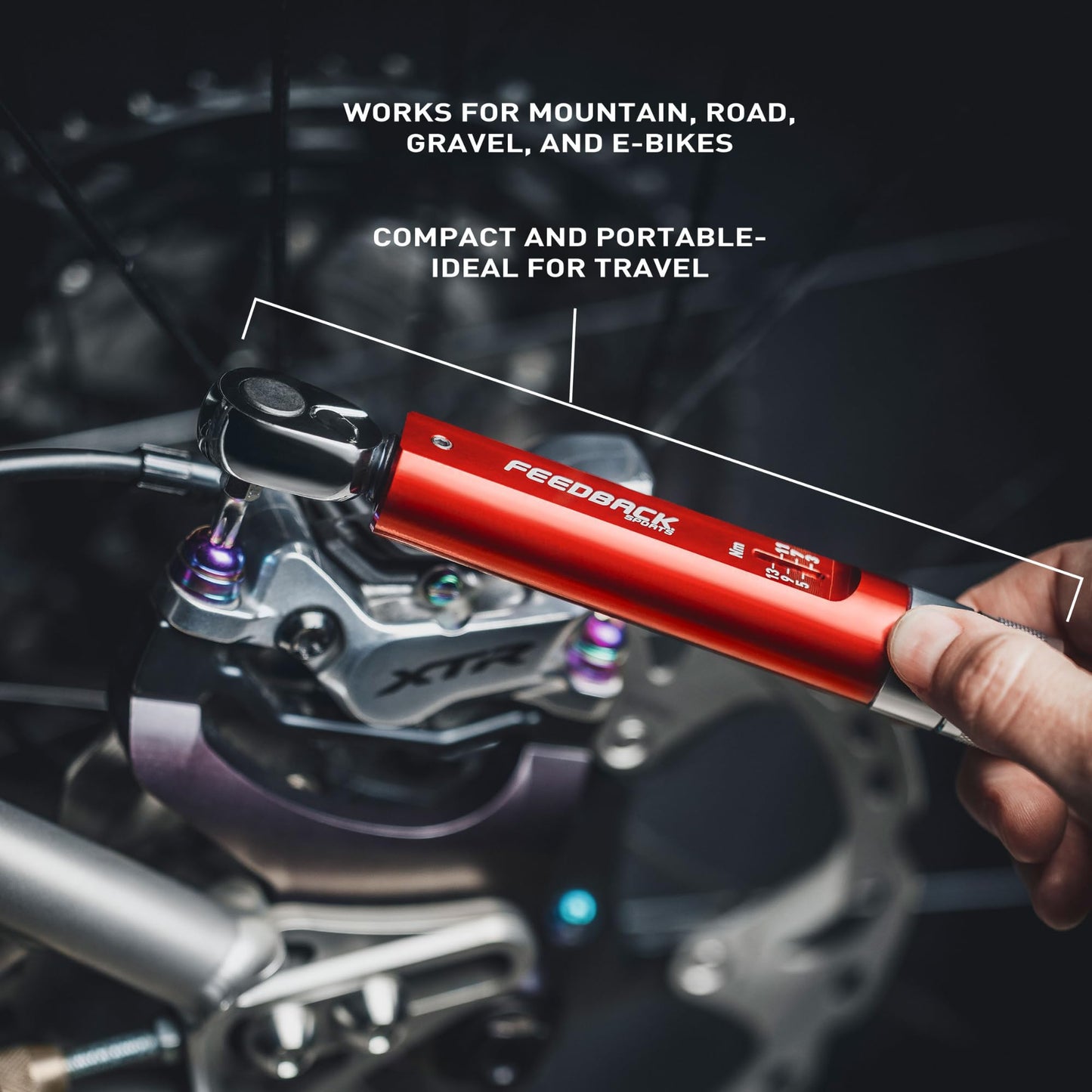 Feedback Sports Range Click Torque Wrench Set | Adjustable Torque Bit Driver [2-14Nm]| 13 S2 Steel Hex & Torx Bits| TPU Protective Carrying Case | Bicycle Tool Kit | Mini Torque Wrench |