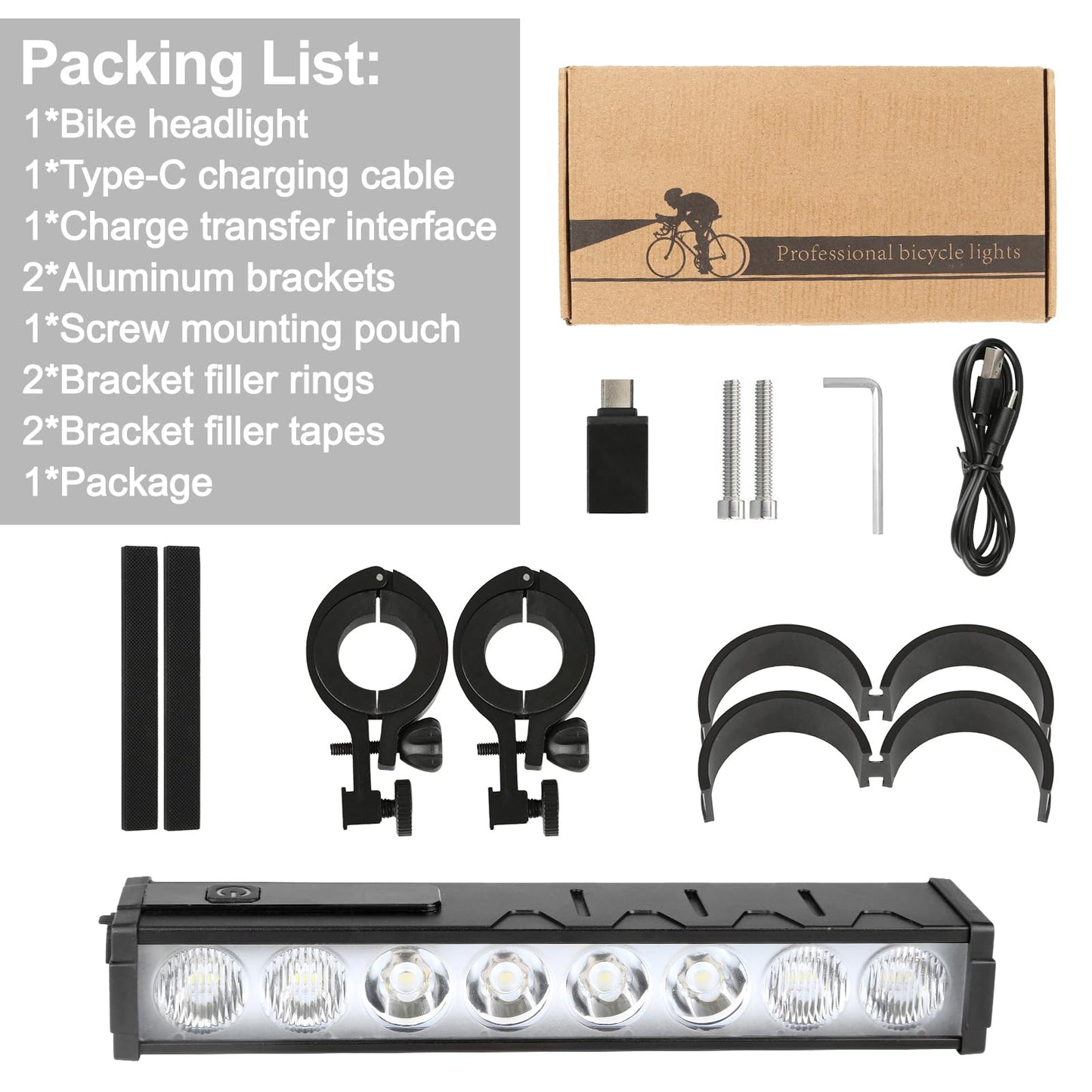 3500 Lumen Bike Lights, USB-C Rechargeable Bicycle Light, Super Bright Bike Lights for Night Riding, IP65 Waterproof Bicycle Headlight, for Commuters Adults and Children