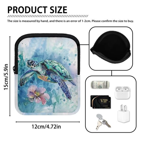 BYCHECAR Turtle Water Bottle Pouch Camo Stanley Cup Pouches for 40oz & Tumbler IceFlow Storage Pocket Stanley Phone Holder Tumbler Accessories for Women Girls