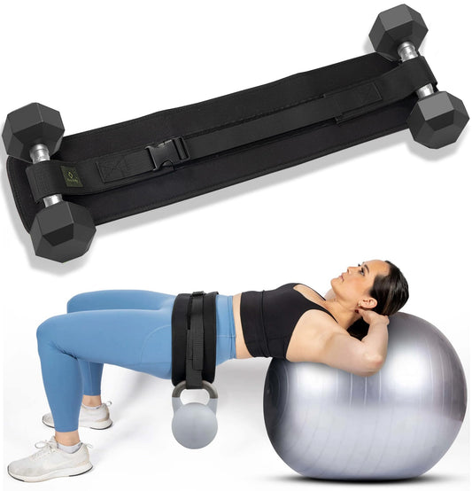 Exercise Hip Thrust Belt – Supports 100lbs – Adjustable, Durable & Slip-Resistant for Dumbbells, Kettlebells & Plates – Glutes Workout Equipment for Home & Gym – Comfortable & Portable Booty Builder