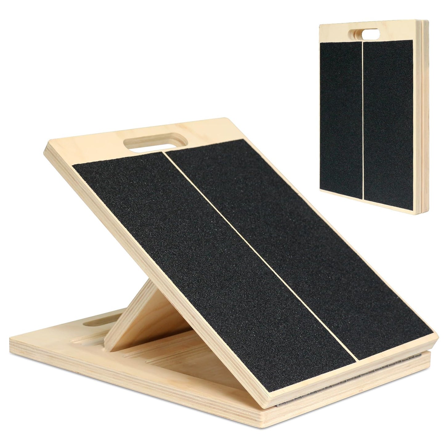 AURGOD Calf Stretcher Portable Wooden Slant Board for Calf Stretching, 5 Adjustable Angles Incline Board, Load 220 lbs Physical Therapy Equipment for Squats, Exercise, and Leg