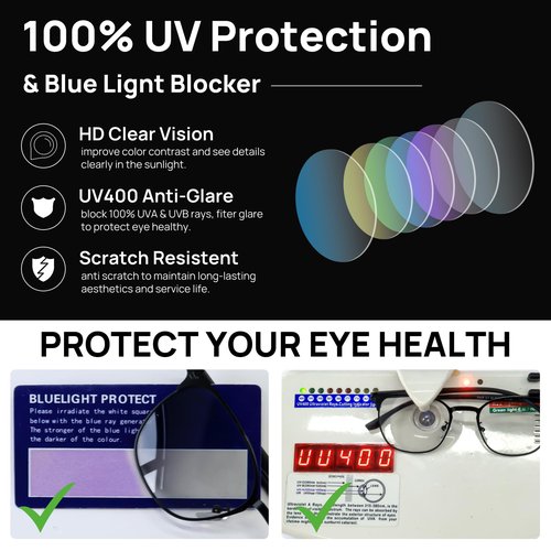 MARE AZZURO 3 Pack Photochromic Sunglasses Men Fashion Metal Blue Light Blocking Glasses Cool Sun Shades UV400 Protection