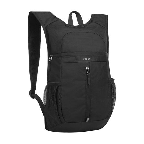 MOSISO 10L Lightweight Hiking Daypack Small Packable Travel Hiking Backpack, Foldable Shoulder Bag with Front Vertical Pocket, Black