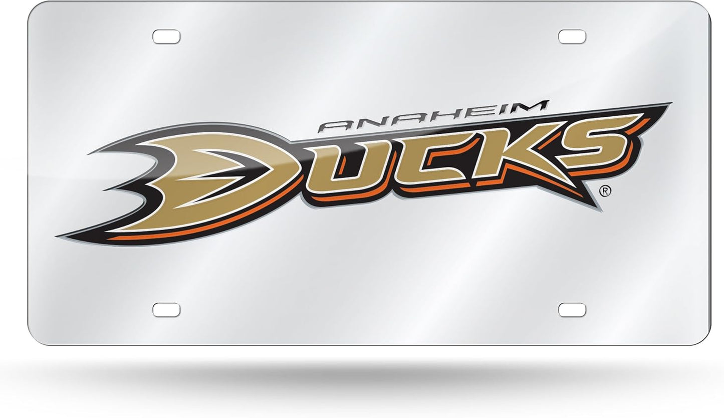 NHL Anaheim Ducks License Plate Tag - Laser Inlaid Metal Car Accessory