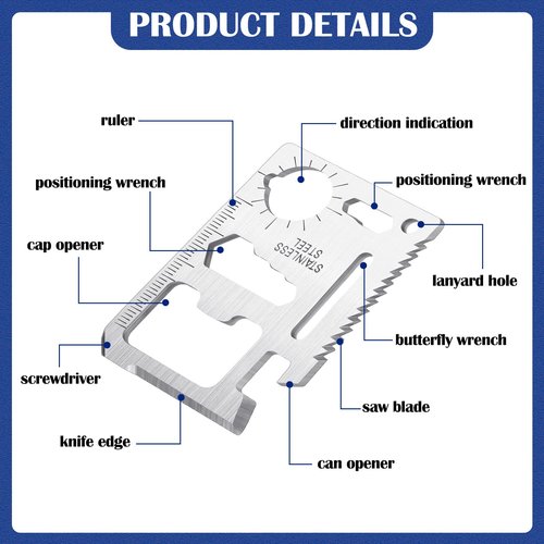 Sabary 36 Pcs Multitool Pen Gift Set for Men Including 12 Pcs 6 in 1 Tool Pen Bulk 12 Pcs Stainless Steel 11 in 1 Beer Opener Credit Card Tool and 12 Pcs Black Pen Refill (Fresh Color)