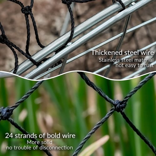 QualyQualy 2Pcs Collapsible Crab Net Kit with Crab Gauge & Bait Clip - Saltwater/Freshwater Crabbing Trap for Crabs - Galvanized Steel Ring, Portable Design for Pier, Dock, Family Crabbing 24"x20"x12"
