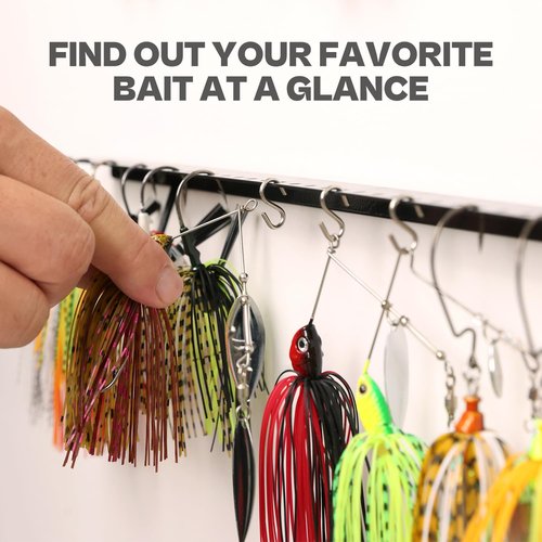 VEYWANE Fishing Lure Display Storage Racks, 15" Wall Mount Metal Fishing Baits/Lures Organizer and Rig Holder 4 PCs