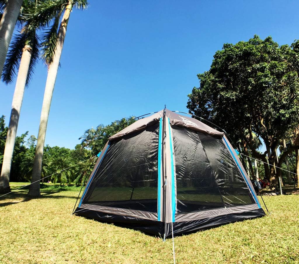 4-Season Hasika Camping Tent with Floor - 8x8ft Large Mesh Shelter for Outdoors