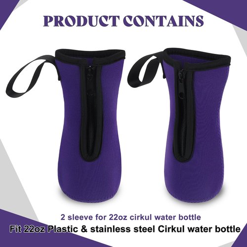 Dealkion 2PCS Sleeve for Cirkul Water Bottle Sleeve 22 oz Compatible with Cirkul Water Bottles 22oz Plastic & Stainless Steel Intended for Cirkul Accessories