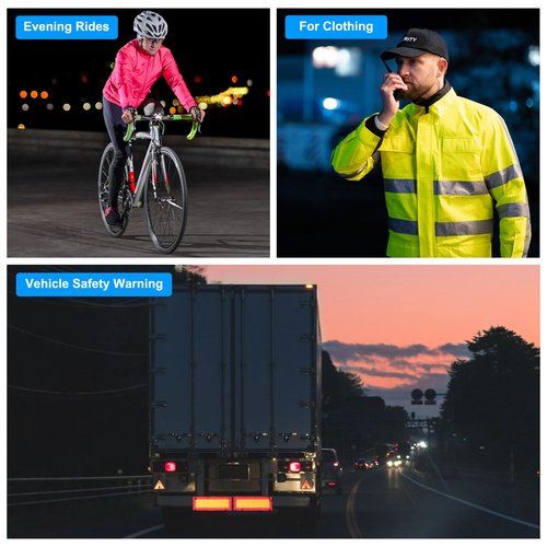 PATIKIL Reflective Stickers, 30 Pcs Safety High Visibility Reflective Sticker Waterproof Driveway Reflectors for Bicycle, Motorcycle, Red (Round)