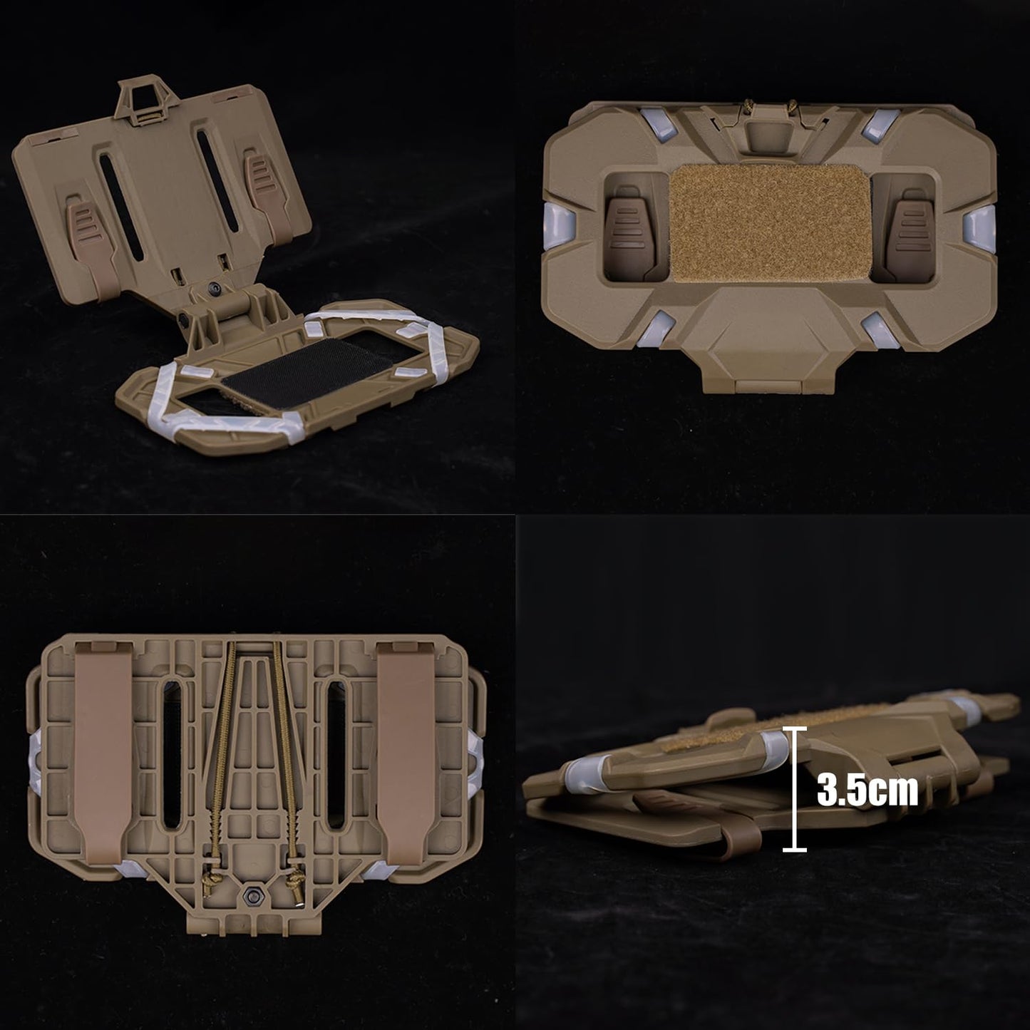 Zhongren Tactical Plate Carrier Vest Attachments Universal Phone Chest Mount for Screen Size 4.7"-6.7" Molle Foldable Navigation Phone Holder Board (Tan)