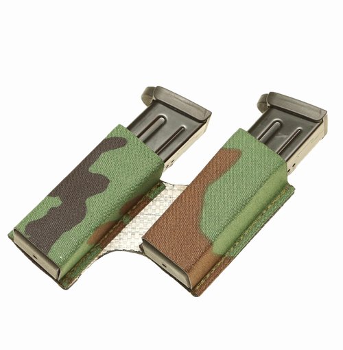 ESSTAC Double 40° Angled Pistol Mag Carrier, Tactical KYWI Pouch, Right Hand (M81 Woodland)