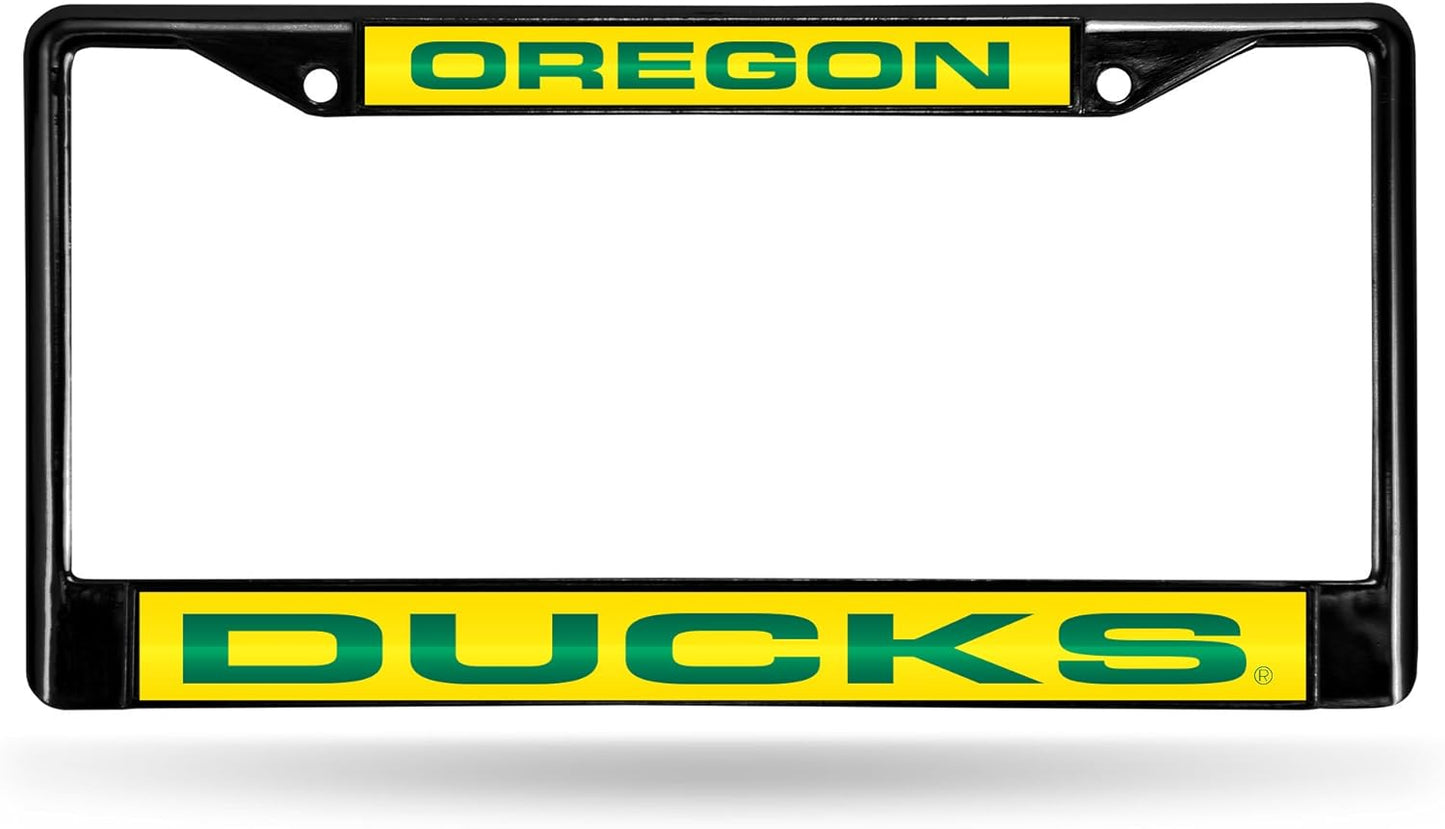 NCAA Black Laser Cut Chrome License Plate Frame for Car/Truck/SUV - 12x6" Auto Accessory