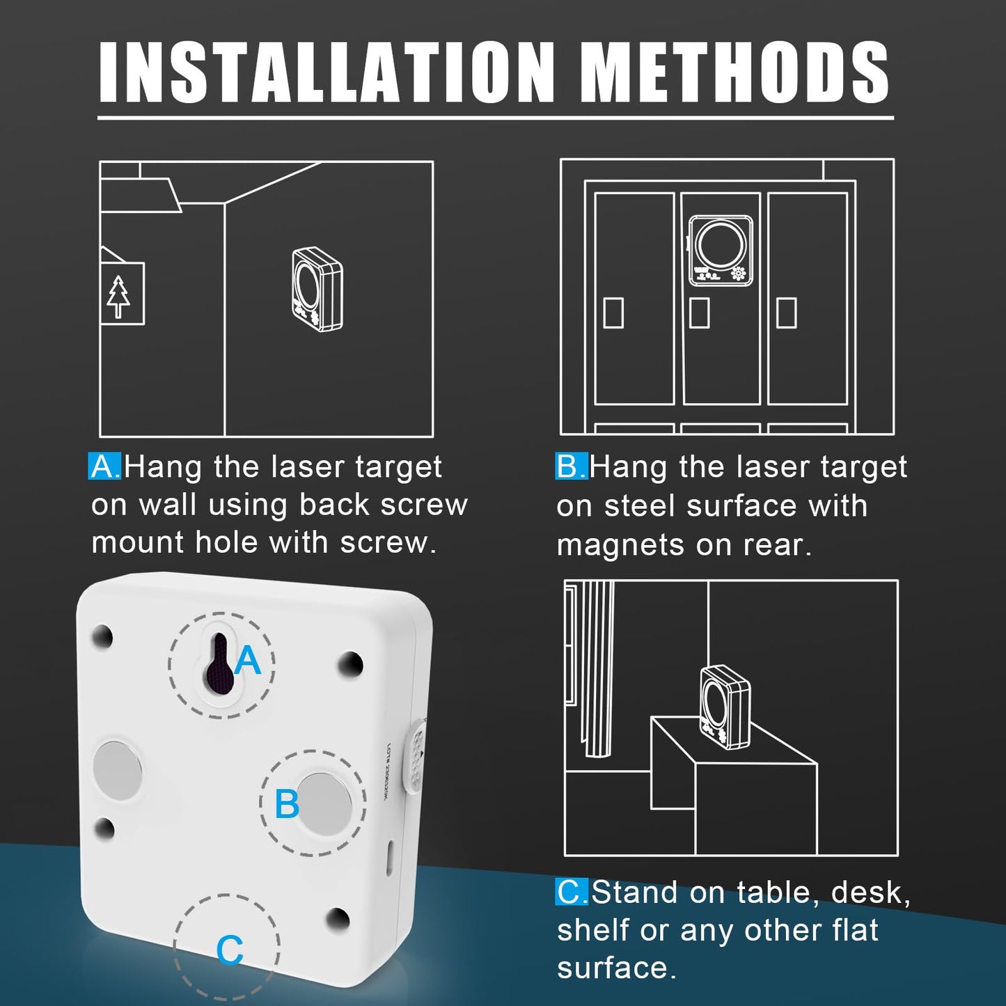 Angeebin Laser Target & 9mm Laser Training Cartridge Kit, Suitable for Dry Fire Training (Laser Target Kit-9mm Cartridge)