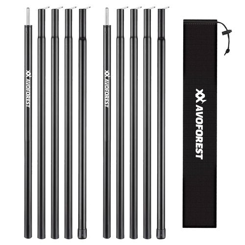 Tent Poles for Tarp, AVOFOREST Camping Tent Tarps Poles Adjustable Camping Accessories 76in Heavy Duty Poles Thicker Tent Pole with a Diameter of 0.65in for Backpacking Hiking Awning