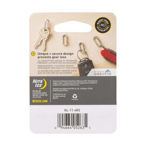 Nite IZE MicroLink Carabiner - Heavy-Duty Carabiner Clips for Keys & Keychains - Small Carabiners for Keychain Accessories - Stainless Steel Clips for Key Organizer - 4 Count (2 Pack)