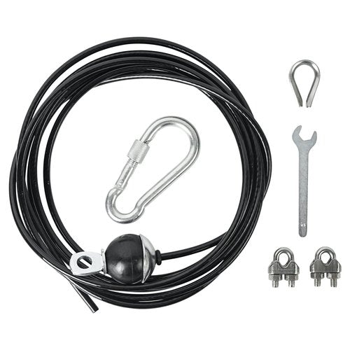 Luwint 118'' Adjustable Fitness Pulley Cable Replacement, Gym Cable for Pulley Machine System Thick 6mm Steel Rope Adjustable Length with Stopper Ball for Home Gym DIY Workout Machine Pulley Accessory