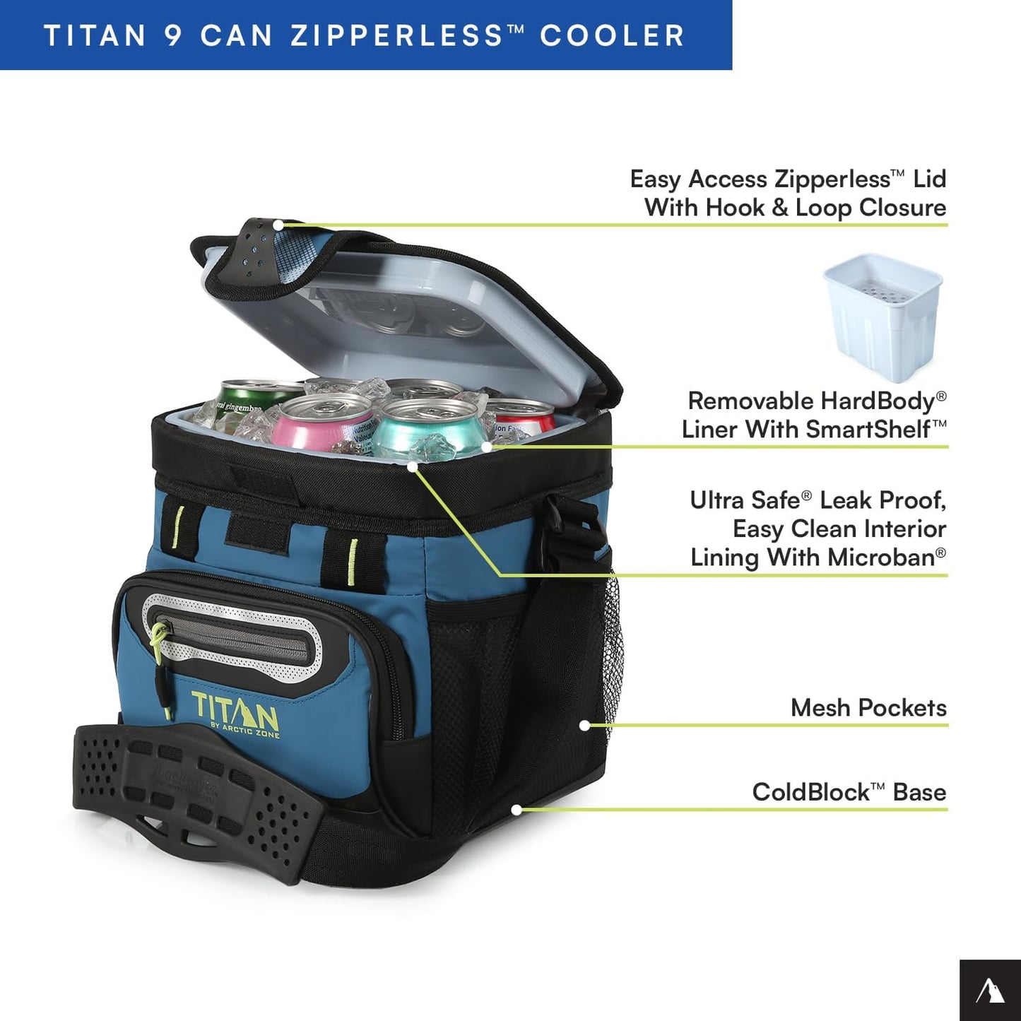Titan by Arctic Zone 30 Can Zipperless Soft Cooler with HardBody Liner